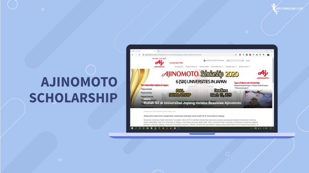 Beasiswa S2 dari Ajinomoto